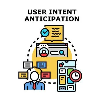 User intent anticipation predicting customer behavior concept Stock Illustration