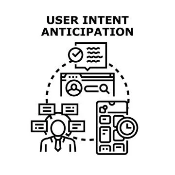 User intent anticipation predicting customer behavior concept 스톡 일러스트