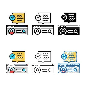 User intent seo forms color icon vector Stock Illustration