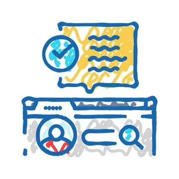 User intent seo icon doodle illustration Stock Illustration