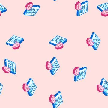User intent seo isometric icon seamless pattern Illustrazione stock