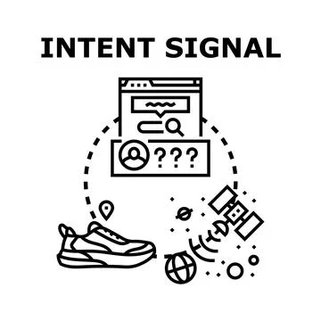 User intent signal analysis with web search and data Stock Illustration
