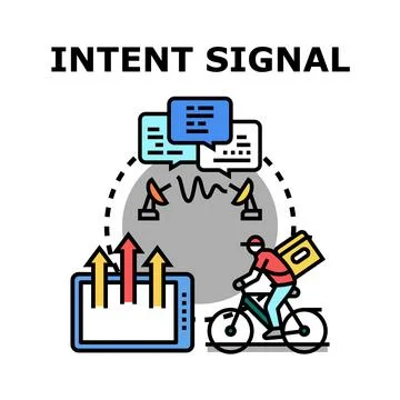 User intent signal analyzing digital data Stock Illustration