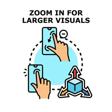User interacting smartphone with zoom out gesture Stock Illustration