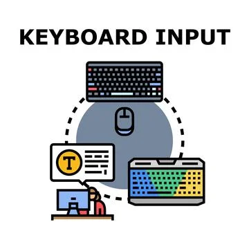 User interacting with various digital input technologies Illustrazione stock