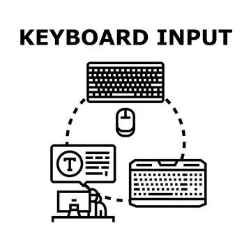 User interacting with various digital input technologies Stock Illustration
