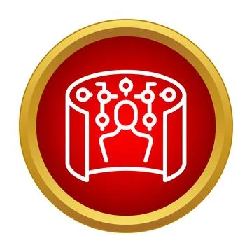 User interacting virtual reality metaverse system icon 스톡 일러스트