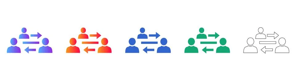 User Interaction and Data Exchange Icon Set Иллюстрация