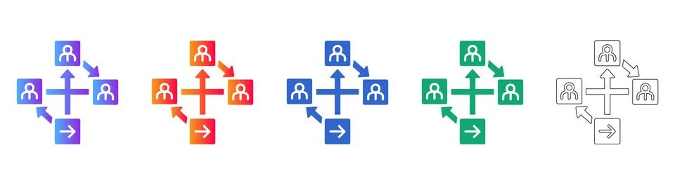 User Interaction and Team Collaboration Icons Stock Illustration