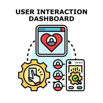 User interaction dashboard concept for digital experience Stock Illustration