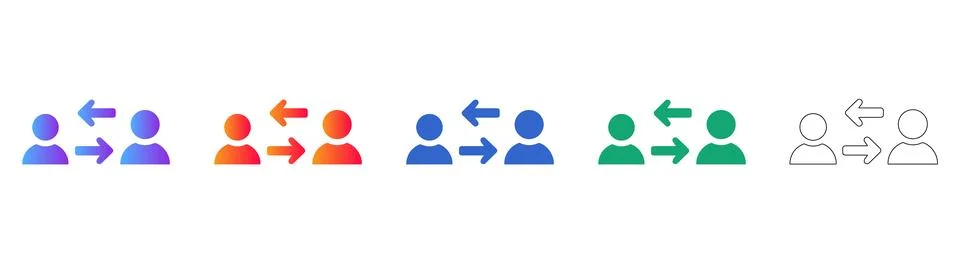 User Interaction Exchange Icons with Arrows Stock Illustration