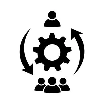 User interaction icon in flat. People interaction Stock Illustration