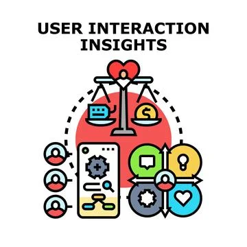 User interaction insights collecting and analyzing data Stock Illustration