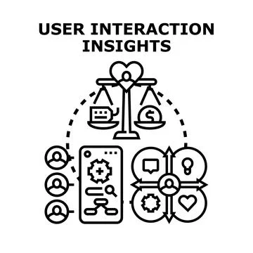 User interaction insights collecting and analyzing data Stock Illustration