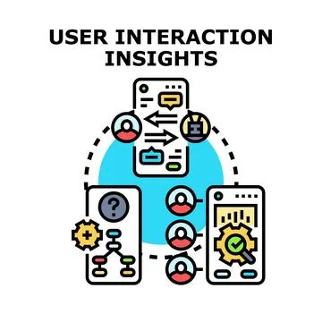User interaction insights collecting mobile engagement analytics 스톡 일러스트