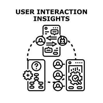 User interaction insights collecting mobile engagement analytics Stock Illustration