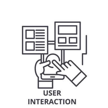 User interaction line icon concept. User interaction vector linear illustration イラスト素材