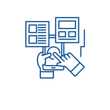 User interaction line icon concept. User interaction flat vector symbol, sign Stock Illustration