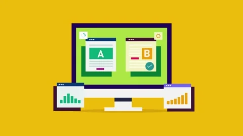 User interface AB testing web development concept. Stock Footage 197399300
