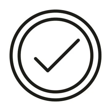 User interface accept check mark button linear style Illustrazione stock