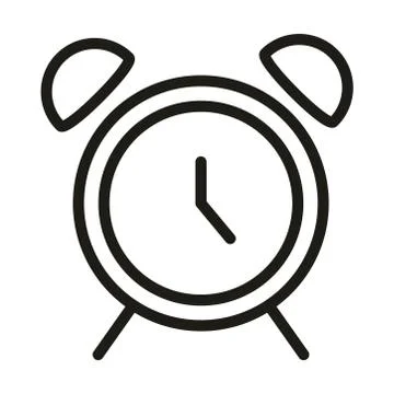 User interface alarm clock time linear style Illustrazione stock