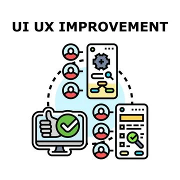 User interface and experience improving and optimizing process Stock Illustration