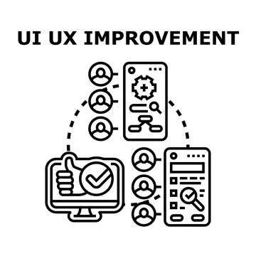 User interface and experience improving and optimizing process Stock Illustration