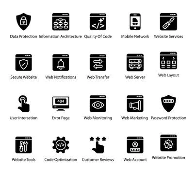 User Interface and Product Design In Solid Icons Pack 스톡 일러스트