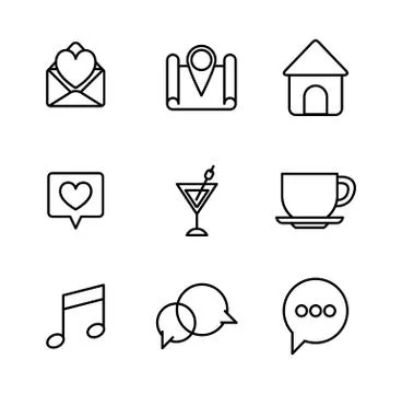 User interface and social media line icon set design イラスト素材