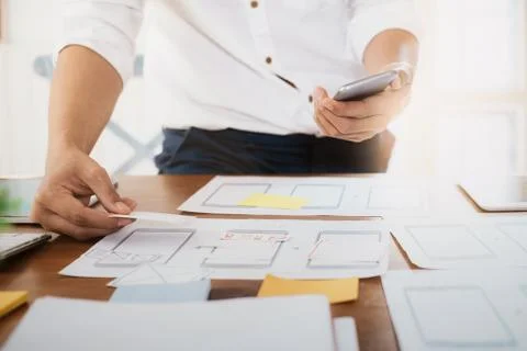 User interface and User experience technology concept. Stock Photos