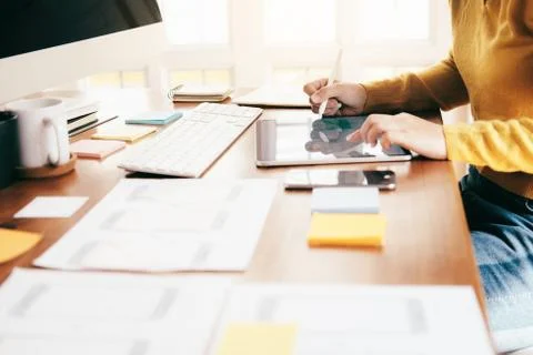 User interface and User experience technology concept. Stock Photos