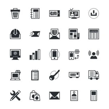User Interface and Web Colored Icons Illustrazione stock