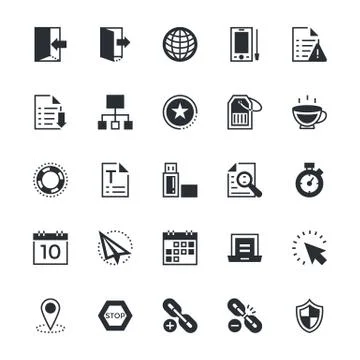 User Interface and Web Colored Vector Icons Stock Illustration
