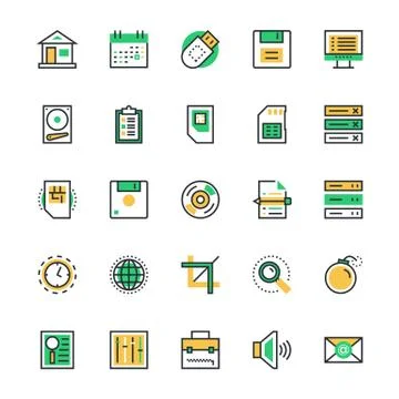 User Interface and Web Icons Illustrazione stock