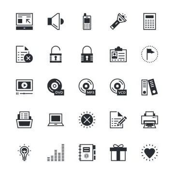 User Interface and Web Vector Icons Stock Illustration
