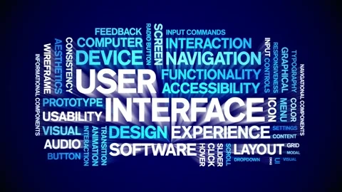User interface animated word cloud,animation kinetic typography seamless loop. Stock Footage 328048586