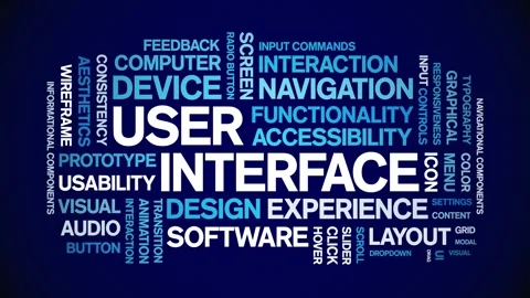 User interface animated word cloud,animation kinetic typography seamless loop. Stock Footage 328265230