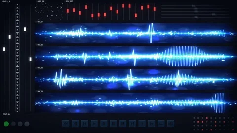 User interface of audio editing software seamless loop animation 4k (4096x2304) Stock-Footage 80843473