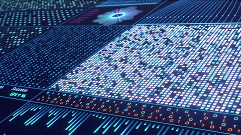 User interface, big data, digital, control, deep learning, encryption Stock Footage 322521236