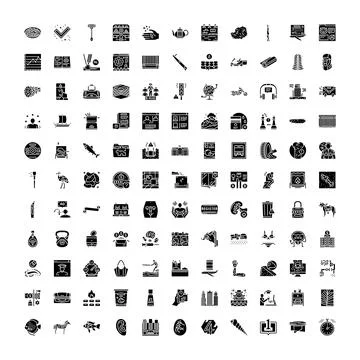 User interface black icons glyph style symbols イラスト素材
