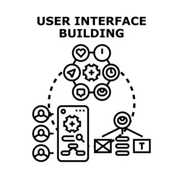 User interface building and digital product development 库存插图