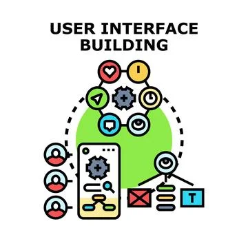 User interface building and digital product development 库存插图