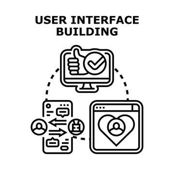 User interface building for digital application development Stock Illustration