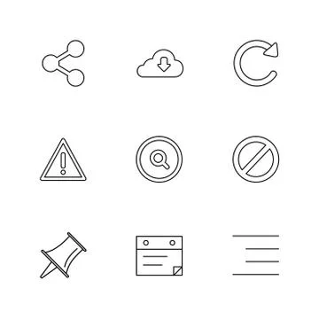 User interface , buttons , application , multimedia , eps icons set vector Stock Illustration