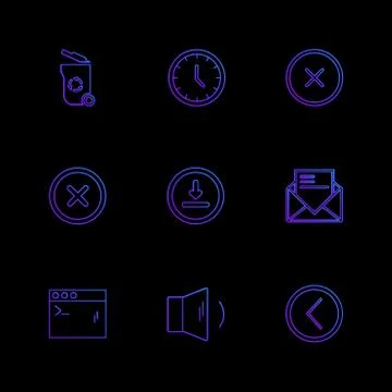 User interface , buttons , application , multimedia , eps icons set vector Stock Illustration