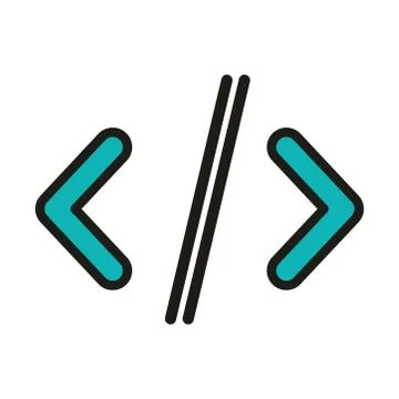 User interface coding mobile development linear and fill style Illustrazione stock