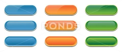 User interface colorful buttons set. Colorful glossy buttons set. Vector  illu: Royalty Free #191322442