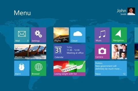 User interface colorful flat operating system user interface ,model releas... Foto stock