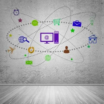 User interface, concept of computer network Stock Illustration