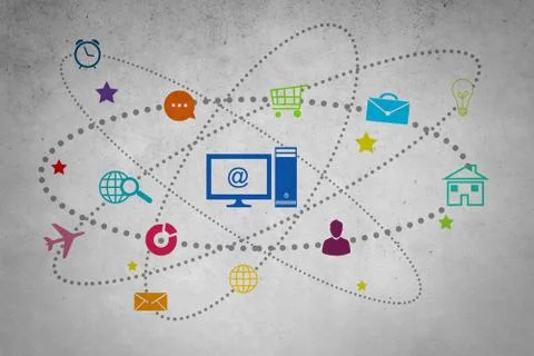 User interface, concept of computer network Stock Illustration